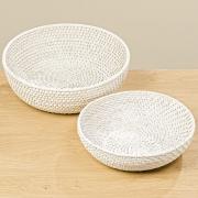 Dekoschale Rattan wei 40cm