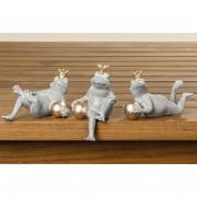 Dekofigur Froschkönig Kunstharz grau 8cm Mod. A Dekofigur Froschkönig Kunstharz grau 8cm Mod. A