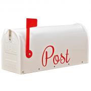 Briefkasten Postkasten US Mail weiß-rot