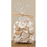 Streudeko mit Muscheln maritim creme - wei