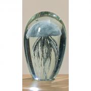 Briefbeschwerer / Glasobjekt Medusa 12cm grau