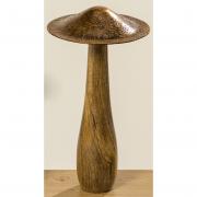 Dekoobjekt Pilz Holz und Metall 30cm braun