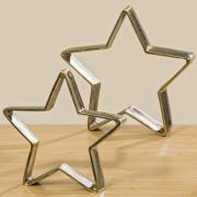 Aufsteller Stern aus Aluminium antikgold 35cm