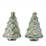 Baumschmuck Tannenbaum aus Glas grn Set 2tlg. 12cm