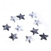 Streudeko Sterne aus Metall Vintage schwarz - weiß 10tlg.