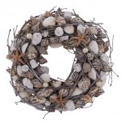 Muschelkranz mit Ästen und Seesternen 20cm Muschelkranz mit Ästen und Seesternen 20cm