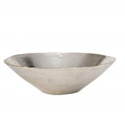 Schale aus Aluminium silber mit Goldrand 30cm Schale aus Aluminium silber mit Goldrand 30cm