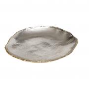 Teller aus Aluminium silber mit Goldrand 24cm Teller aus Aluminium silber mit Goldrand 24cm
