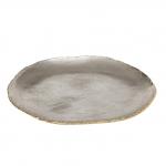 Teller aus Aluminium silber mit Goldrand 40cm Teller aus Aluminium silber mit Goldrand 40cm