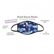 Hergo Styles Mund-Nasen-Maske Camouflage blau