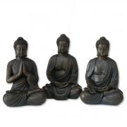 Dekofigur Buddha Skulptur Set 3tlg. braun 10cm Dekofigur Buddha Skulptur Set 3tlg. braun 10cm