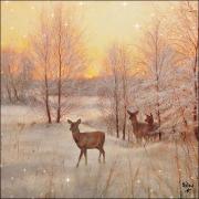 Ambiente Servietten Lunch 33x33cm Rehe im Winterwald