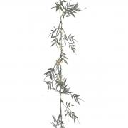 LED - Blätter Girlande silber 30er Lichterkette warm - weiß 150c