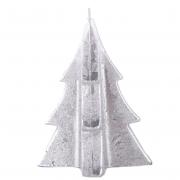 Kerze Tannenbaum Dekokerze Baum silber 8,5cm