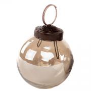 Christbaumkugel Glas transparent beige - braun verspiegelt 7cm