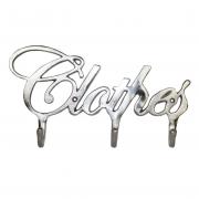 Hakenleiste 3-fach CLOTHES Aluminium silber 28cm