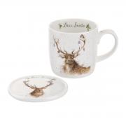 Royal Worcester Wrendale Tasse mit Untersetzer "Deer Santa" Royal Worcester Wrendale Tasse mit Untersetzer "Deer Santa"