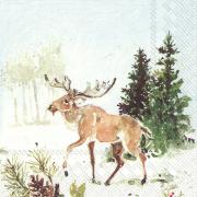 IHR Servietten Cocktail 25x25cm Woodland Deer and Moose