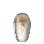 Briefbeschwerer Glas Qualle oval 10cm klar / gold Briefbeschwerer Glas Qualle oval 10cm klar / gold