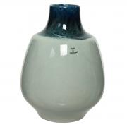 Vase bauchig aus Steingut grün - blau 24cm