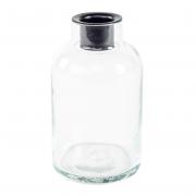Home Society Kerzenhalter Glas Flasche f. Stabkerzen 16cm