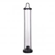 Kerzenhalter Windlicht zum Hngen Glas u. Metall schwarz 34cm