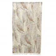 Decke mit Grsermotiv Baumwolle beige - natur 170 x 130cm