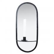 Spiegel mit Kerzenhalter Metall Vintage schwarz 46cm
