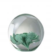 Briefbeschwerer Glasobjekt Blume 10cm türkis