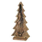 Dekoobjekt Tannenbaum aus Holz geflammt 36cm Vintage