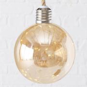 LED - Leuchtkugel zum Hngen Batterie Glas gold 14cm
