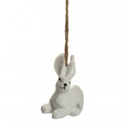 Anhnger Hase liegend wei 5,5cm