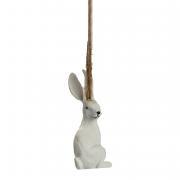 Anhnger Hase sitzend wei 7,5cm