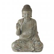 Dekofigur Buddha aus Kunstharz grau-braun 25cm