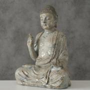 Dekofigur Buddha aus Kunstharz grau-braun 25cm