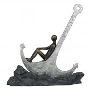 Casablanca Skulptur Anker bronze grau 25cm