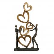 Casablanca Skulptur Herz auf Herz Poly bronze gold 41cm