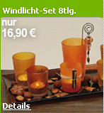 8tlg. Windlicht-Set f�r Teelichte und Votivkerzen