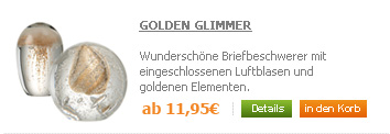 Briefbeschwerer Glas klar / gold