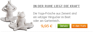 Dekofigur Frosch Zement Yogafrosch Lotussitz